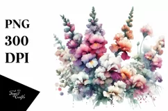 Abstract Watercolor Snapdragon | Sublimation | Clipart Product Image 3