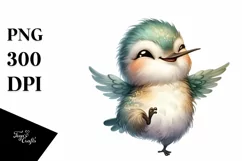 Cute Baby Hummingbird Clipart Sublimation Product Image 3