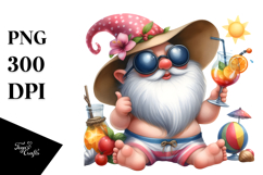 Whimsical Gnome Drinking Cocktail PNG Product Image 1