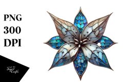 Detailed Wooden Lobelia with Metallic Insertions | Clipart Product Image 1