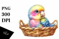 Smiling Baby Parrot Watercolor PNG Product Image 3