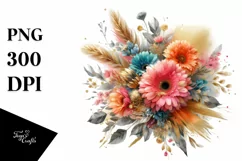 splash,Abstract Colorful Bouquet with Gold Foil Gerbera | Product Image 3