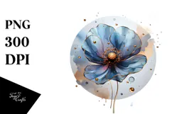 Abstract Glossy Poppy Watercolor Splash PNG Product Image 1