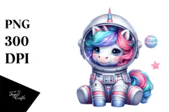 Cosmic Baby Unicorn PNG Product Image 1