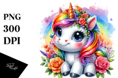 Cute Baby Unicorn PNG Product Image 1
