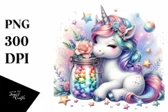 Cute Unicorn Stars PNG Product Image 1