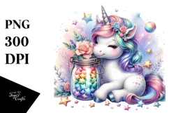 Cute Unicorn Stars PNG Product Image 1