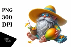 Digital Painting Gnome Beach Wear | Sublimation Clipart Product Image 1