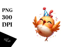 Playful Cartoon Chicken PNG Product Image 1