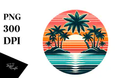 Vintage Tropical Island Sunset, 20 oz Tumbler Product Image 1