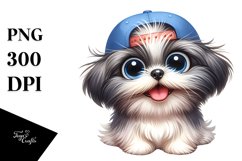 Colorful Watercolor Cute Funny Shih Tzu Clipart Product Image 3