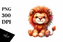 Vibrant Brownish Cute Baby Plush Lion | Clipart Product Image 3