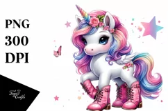 Boots-Wearing Baby Unicorn PNG Product Image 3