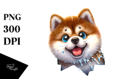 Crazy Akita Ice Forest | Sublimation | Clipart. Product Image 1