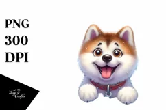 Crazy Akita Sticking Out Through Ice | Clipart Product Image 3