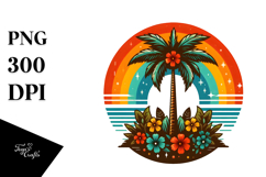Retro Tropical Tree Rainbow, 20 oz Tumbler Product Image 1