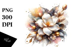 Shiny Gardenia Watercolor Clipart Product Image 3