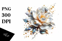 Shiny Gardenia Watercolor Clipart Product Image 1