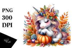Cozy Baby Unicorn PNG Product Image 1