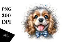 Happy Cocker Spaniel Baby, Watercolor PNG Product Image 1