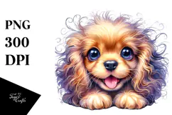 Watercolor Baby Cocker Spaniel Transparent PNG Product Image 1