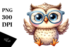 Happy Owl Sitting with es | Clipart Product Image 1