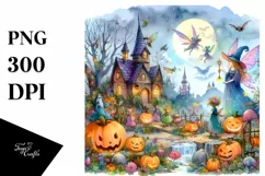 Vibrant Fairy Halloween Drawing | Clipart Product Image 3