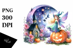 Vibrant Fairy Halloween Drawing | Clipart Product Image 3