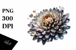 Shiny Chrysanthemum Watercolor Clipart Product Image 3