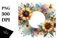 Sunflower Gold Watercolor Abstract | Clipart Product Image 3