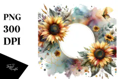Sunflower Gold Watercolor Abstract | Clipart Product Image 1