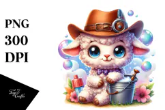 Vibrant Smiling Cute Baby Lamb PNG Product Image 1