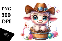 Vibrant Smiling Cute Baby Lamb PNG Product Image 1