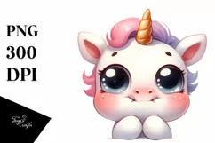 Funny Baby Face Unicorn PNG Product Image 3