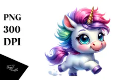 Small Unicorn with Cool Haircut, Transparent PNG Product Image 1