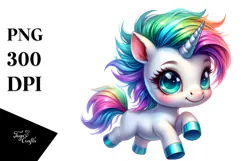 Small Unicorn with Cool Haircut, Transparent PNG Product Image 1