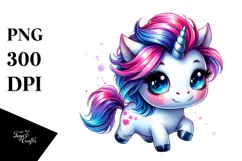 Small Unicorn with Cool Haircut, Transparent PNG Product Image 1