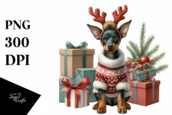 Doberman Pinscher in Winter, Transparent PNG Product Image 3