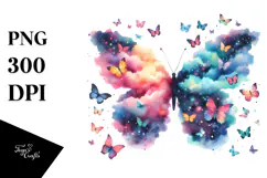 Cute Butterfly Silhouettes, Transparent PNG Product Image 1