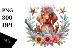 Rock Star Vizsla | Sublimation Clipart Product Image 1