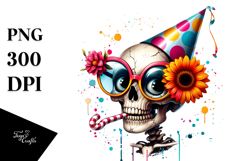 Goofy Skeleton with Party Hat, High-Res PNG Product Image 1