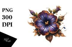 Stained Golden Watercolor Petunia Product Image 1