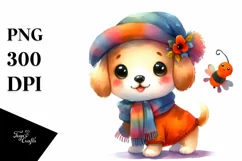 Vibrant Baby Dog Watercolor Product Image 3