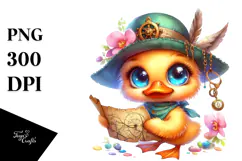 Cute Baby Duck Treasure Map PNG Product Image 1