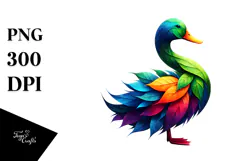 Vibrant Watercolor Duck PNG Product Image 1
