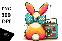 Colorful Retro Bunny PNG Product Image 1