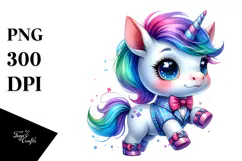 Cute Baby Unicorn Dancing with Cool Haircut and Expressive Product Image 1