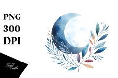 Vibrant Whimsical Moon Foliage | Clipart Product Image 1