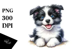 Happy Baby Border Collie PNG Product Image 1