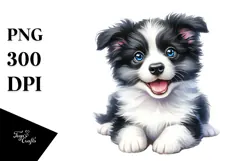 Cute Baby Border Collie, High-Quality PNG Product Image 1